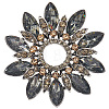 Flower Alloy Rhinestone Brooches for Backpack Clothes JEWB-WH20011-02B-1