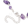 Natural Amethyst Chip Beaded Necklaces NJEW-JN05140-02-4