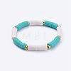 Handmade Polymer Clay Heishi Beads Stretch Bracelets BJEW-JB05091-2
