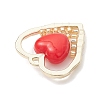 Alloy Glass Seed Beaded Heart Pendants PALLOY-MZ01122-4