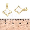 Rack Plating Brass & Natural White Shell Pendants SH-CBAB0A4-13G-3