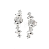 925 Sterling Silver Clear Cubic Zirconia Stud Earrings EJEW-Q032-01G-P-4