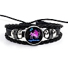 Constellation PU Leather & Glass Triple Layer Multi-strand Bracelets PW-WGDAEC6-01-1