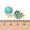 Brass Micro Pave Cubic Zirconia Stud Earring Findings with Natural Turquoise KK-Z096-05G-12-3