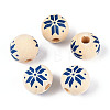 Christmas Spray Painted Schima Wood Beads WOOD-T032-35F-1