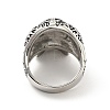 316 Stainless Steel Skull with Cross Finger Ring RJEW-C030-02G-AS-3