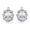 Brass Micro Pave Clear Cubic Zirconia Charms KK-N216-562P-2