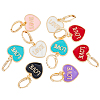 12Pcs 6 Colors Heart with Word Love Enamel Dangle Leverback Earrings EJEW-DC0001-26-3