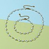 Evil Eye 304 Stainless Steel Enamel Link Chains Bracelets & Necklaces Jewelry Sets SJEW-JS01152-9