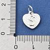 925 Sterling Silver Heart with Capital Letter Charms STER-S009-13S-S-3