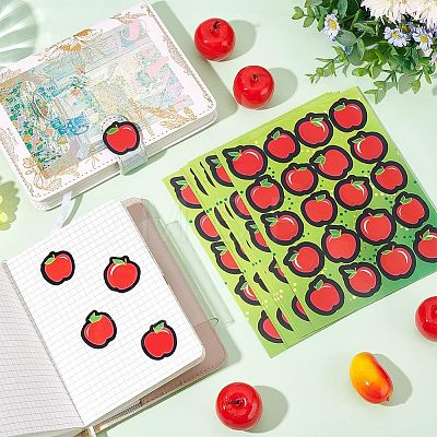 Apple Self-Adhesive Paper Stickers DIY-WH0308-202B-1