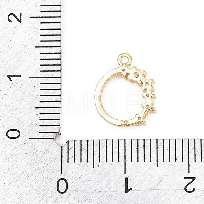 Brass Micro Pave Clear Cubic Zirconia Pendants KK-D225-14G-02-1