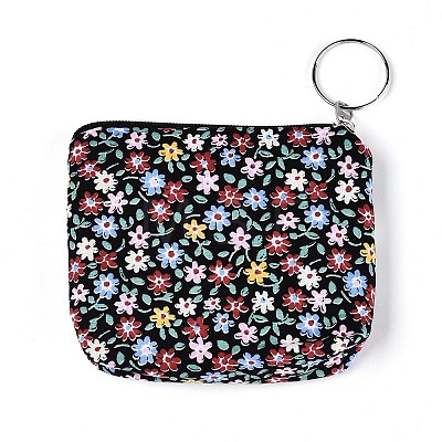 Flower Pattern Cotton Cloth Wallets AJEW-N003-08-1
