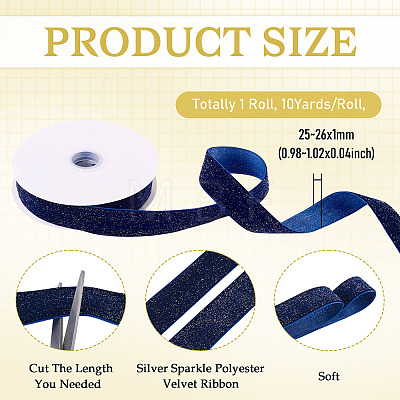 10 Yards Polyester Velvet Ribbon OCOR-TA0004-13F-1