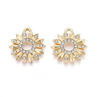 Alloy Rhinestone Pendants FIND-N008-22KCG-1
