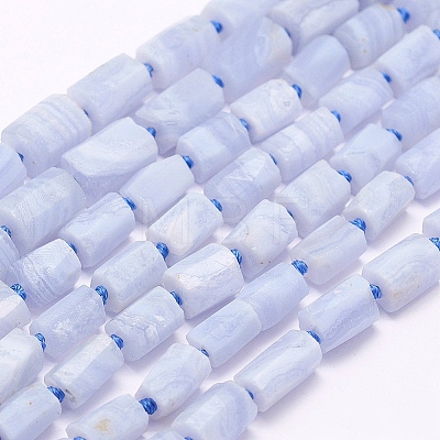 Natural Blue Lace Agate Beads Strands G-F509-63-01-1