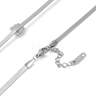 Ion Plating(IP) 304 Stainless Steel Snake Chain Necklaces NJEW-G081-13P-1