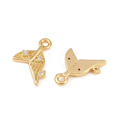 Ocean Theme Brass Micro Pave Cubic Zirconia Charms KK-F902-08L-G-1