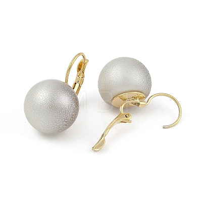 Brass with Plastic Imitation Pearl Round Hoop Earrings EJEW-Q391-04G-01-1