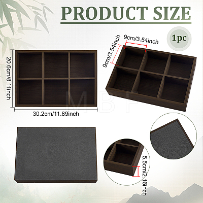 6 Grids MDF Desktop Jewelry Storage Trays ODIS-WH0099-210-1