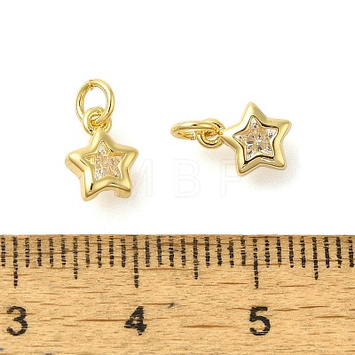 Rack Plating Brass Micro Pave Cubic Zirconia Chamrs KK-S396-39G-1