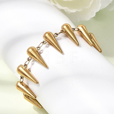 304 Stainless Steel Spike Link Chain Bracelets for Women BJEW-G778-01G-1