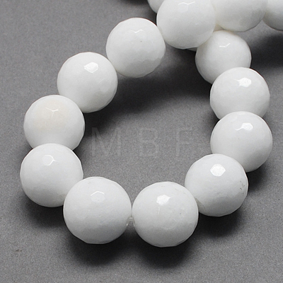 Natural White Jade Bead Strands G-R166-12mm-22-1