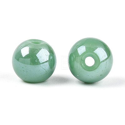 Electroplate Round Glass Beads Strands EGLA-T029-07F-1