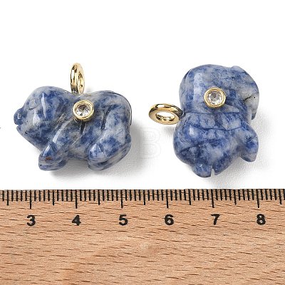 Natural Blue Spot Jasper Carved Pendants GG-CBA105B-03G-G-1