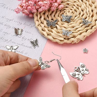 100Pcs 10 Styles Tibetan Style Zinc Alloy Pendants TIBEP-CJ0002-91-1