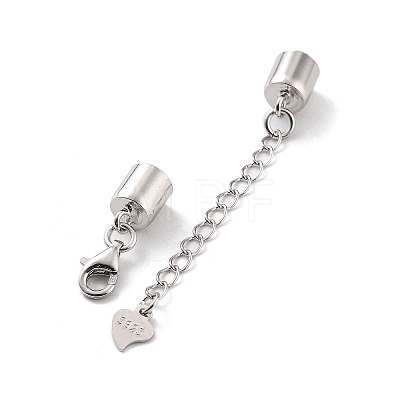 Rhodium Plated 925 Sterling Silver Curb Chain Extender STER-G039-04D-P-1