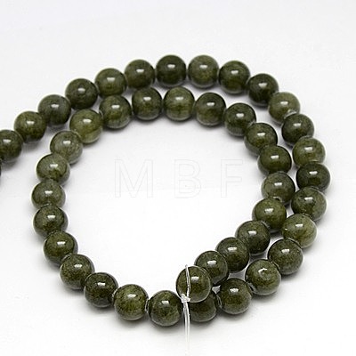 Natural Yellow Jade Beads Strands G-G598-6mm-YXS-26-1