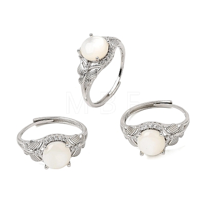 Brass Micro Pave Cubic Zirconia Finger Rings CU-CBA260E-06P-1