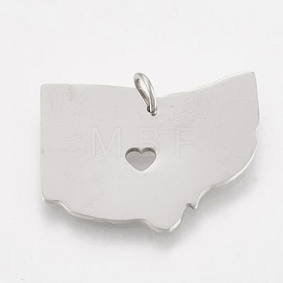 201 Stainless Steel Pendants STAS-T038-55-1