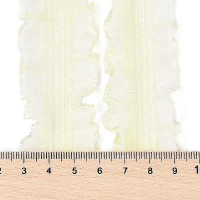 20 Yards Polyester Pleated Elastic Lace Trim SRIB-M015-01I-1