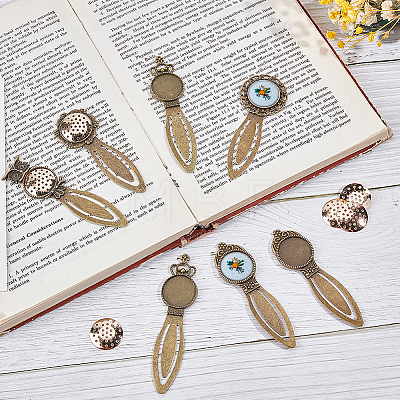 10Pcs Zinc Alloy Bookmark Cabochon Settings FIND-ME0004-26-1