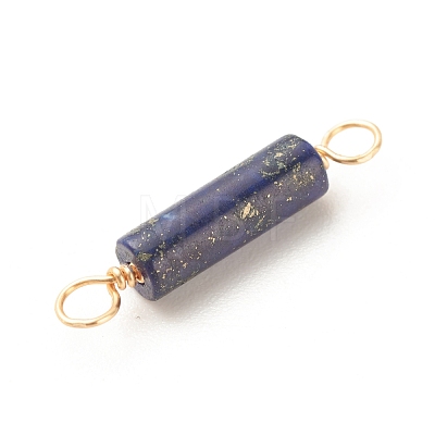 Natural Lapis Lazuli Connector Charms PALLOY-JF01565-04-1