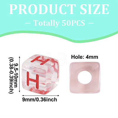 50Pcs Acrylic European Beads MACR-TADJ0001-13H-1