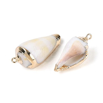 Electroplate Natural Shell Pendants SSHEL-N042-10-1