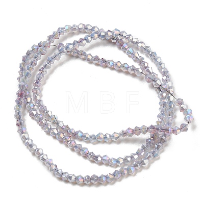 Baking Painted Transparent Glass Beads Strands DGLA-F002-04H-1
