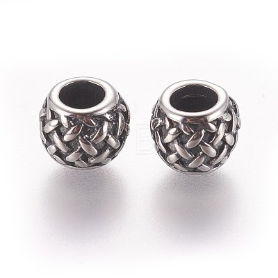 316 Surgical Stainless Steel European Beads STAS-P237-37AS-1