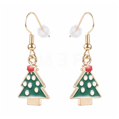 Christmas Theme Alloy Enamel Dangle Earrings Sets EJEW-JE04512-1