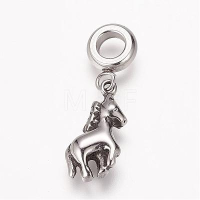 304 Stainless Steel European Dangle Charms OPDL-K002-AS-02-1