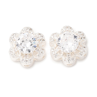Brass Micro Pave Clear Cubic Zirconia Beads CU-CBAEC99-32S-01-1