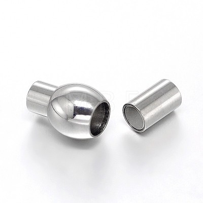 304 Stainless Steel Magnetic Clasps with Glue-in Ends X-STAS-D059-33A-1