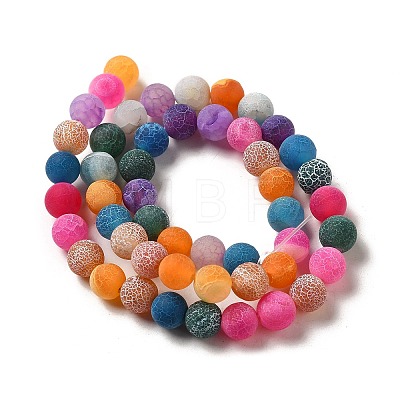 Natural Crackle Agate Beads Strands G-G055-8mm-9-1