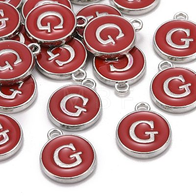 Platinum Plated Alloy Enamel Charms ENAM-S118-03G-P-1