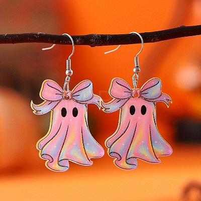 Halloween Ghost Acrylic Dangle Earrings FS-WG53D30-02-1