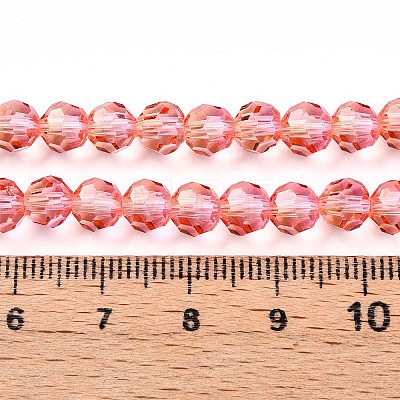 Baking Paint Transparent Glass Beads Strands DGLA-A035-T6mm-A01-1