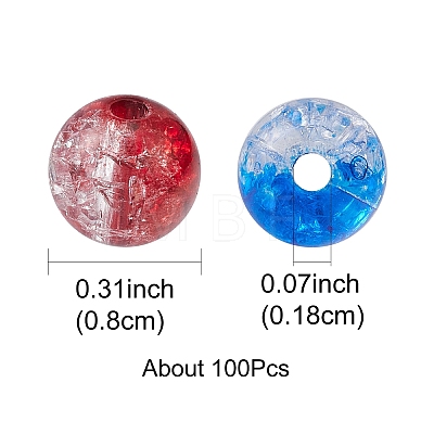 Transparent Crackle Acrylic Beads CACR-YW0001-09A-1